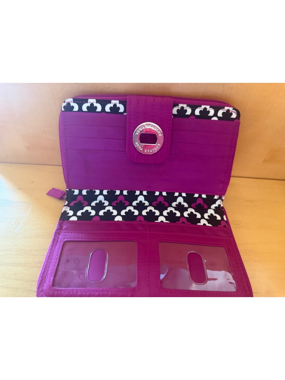 Vera Bradley Quilted Zip Around Wallet in Magenta - Picture 4 of 5